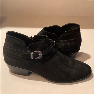 Black suede booties